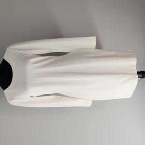 Banana Republic Long Sleeve Fitted Dress in Cream